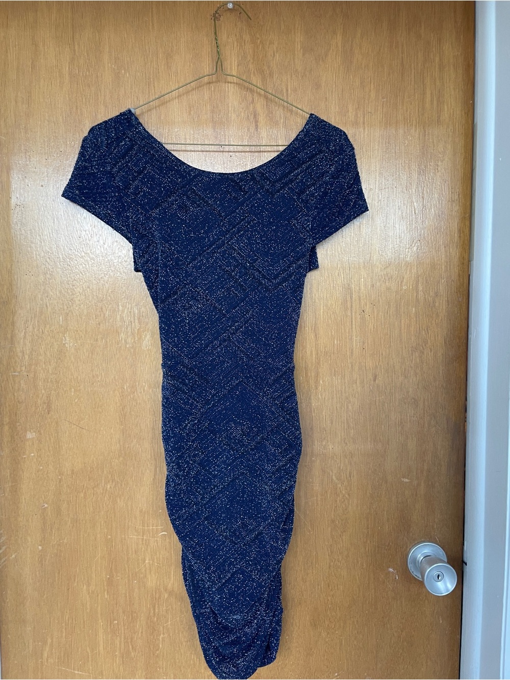 Teeze Me Navy Sparkle Midi Dress